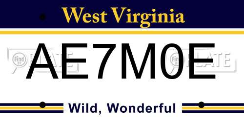 AE7M0E West Virginia License Plate