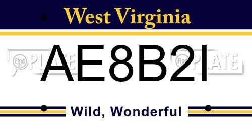 AE8B2I West Virginia License Plate