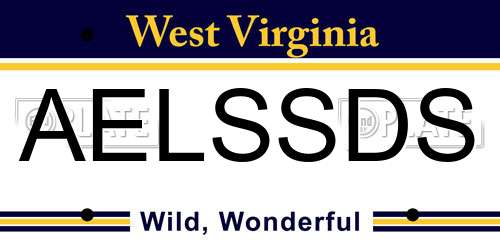 AELSSDS West Virginia License Plate