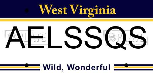 AELSSQS West Virginia License Plate
