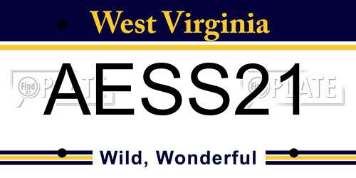 AESS21 West Virginia License Plate