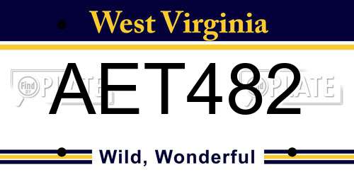 AET482 West Virginia License Plate