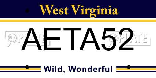 AETA52 West Virginia License Plate