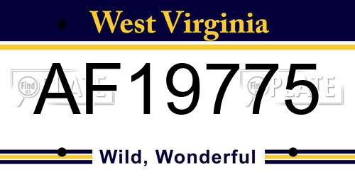 AF19775 West Virginia License Plate
