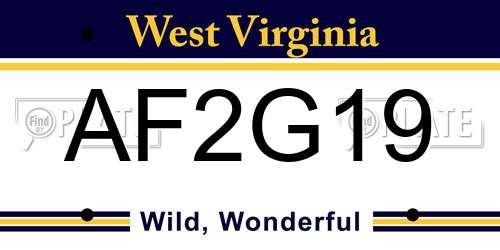 AF2G19 West Virginia License Plate