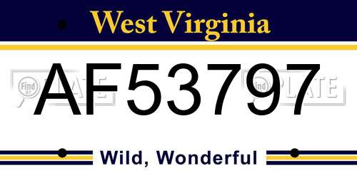 AF53797 West Virginia License Plate