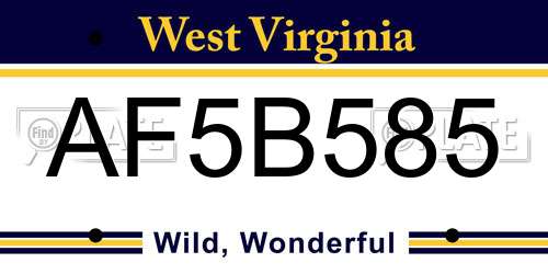 AF5B585 West Virginia License Plate