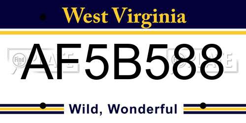 AF5B588 West Virginia License Plate