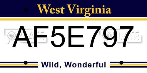 AF5E797 West Virginia License Plate