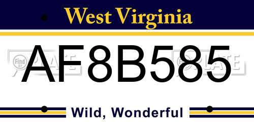 AF8B585 West Virginia License Plate