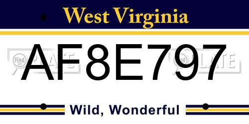 AF8E797 West Virginia License Plate