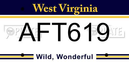 AFT619 West Virginia License Plate