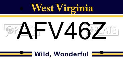 AFV46Z West Virginia License Plate