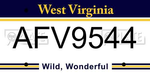 AFV9544 West Virginia License Plate