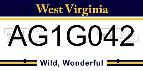 AG1G042 West Virginia License Plate