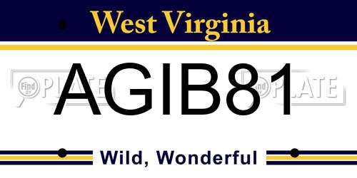 AGIB81 West Virginia License Plate
