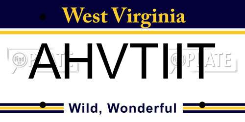 AHVTIIT West Virginia License Plate