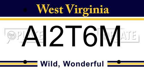 AI2T6M West Virginia License Plate