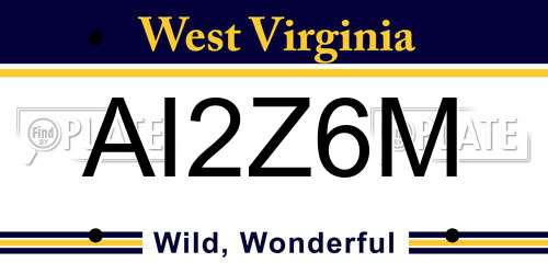 AI2Z6M West Virginia License Plate