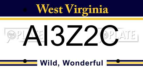 AI3Z2C West Virginia License Plate