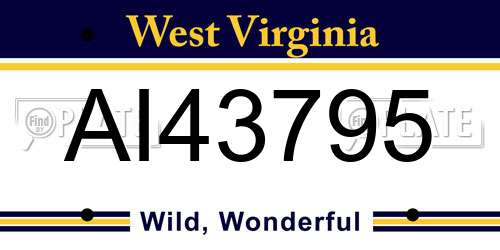 AI43795 West Virginia License Plate