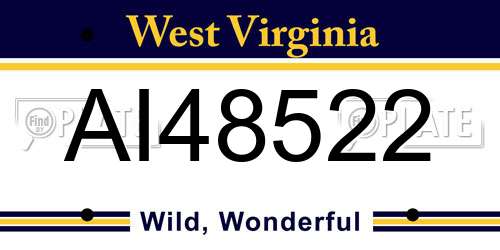 AI48522 West Virginia License Plate