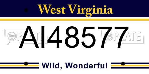 AI48577 West Virginia License Plate