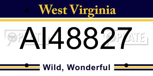 AI48827 West Virginia License Plate