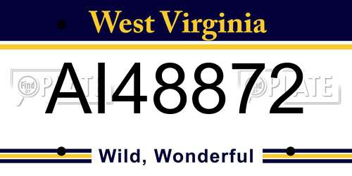 AI48872 West Virginia License Plate