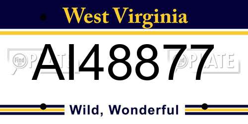 AI48877 West Virginia License Plate