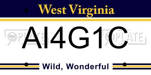 AI4G1C West Virginia License Plate