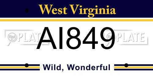 AI849 West Virginia License Plate