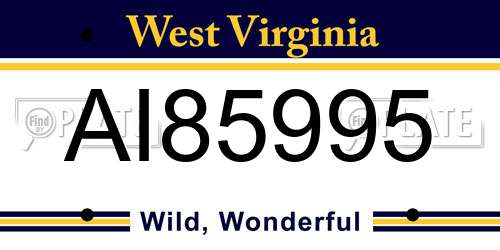 AI85995 West Virginia License Plate