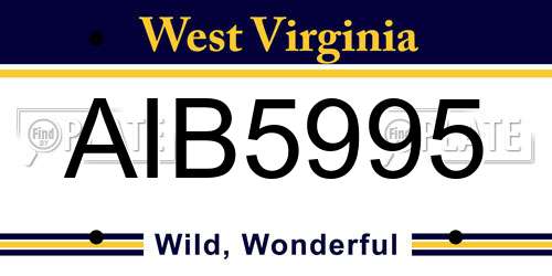 AIB5995 West Virginia License Plate