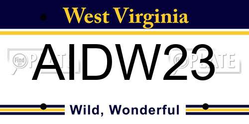 AIDW23 West Virginia License Plate