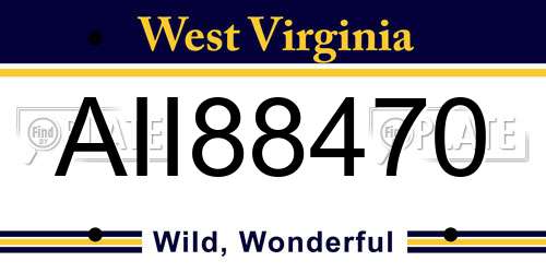 AII88470 West Virginia License Plate