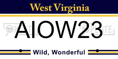 AIOW23 West Virginia License Plate