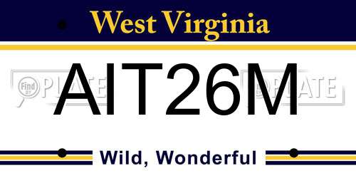 AIT26M West Virginia License Plate