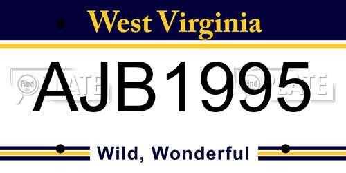 AJB1995 West Virginia License Plate