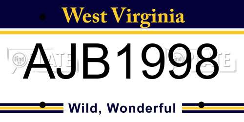 AJB1998 West Virginia License Plate