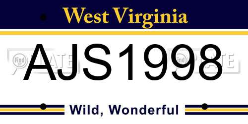 AJS1998 West Virginia License Plate