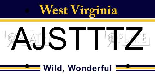 AJSTTTZ West Virginia License Plate
