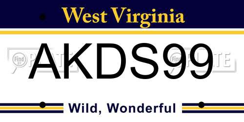 AKDS99 West Virginia License Plate