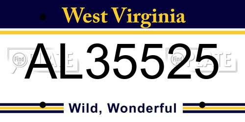 AL35525 West Virginia License Plate