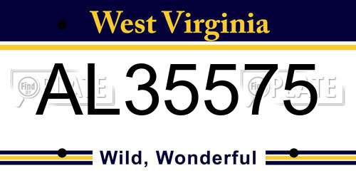AL35575 West Virginia License Plate