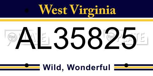 AL35825 West Virginia License Plate