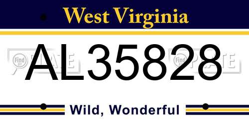 AL35828 West Virginia License Plate