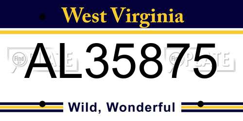 AL35875 West Virginia License Plate