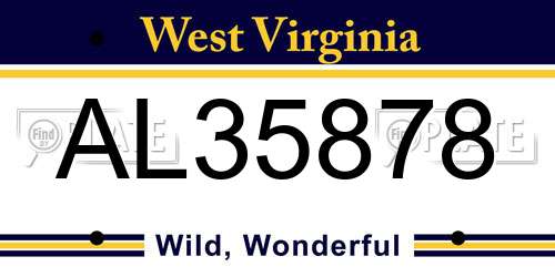 AL35878 West Virginia License Plate