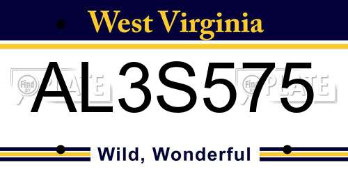 AL3S575 West Virginia License Plate